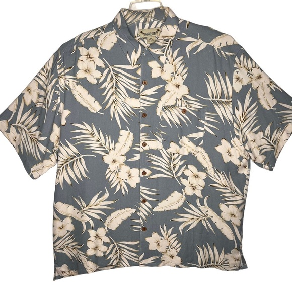 Paradise Coves Other - Paradise Coves Silk Hawaiian Print Shirt Size XXL Short Sleeve Coconut Button